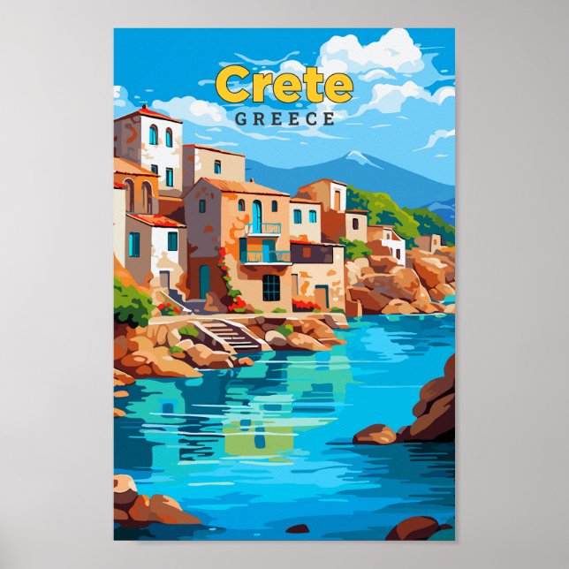 Affiche Illustration Vintage de l'art voyageur en Grèce Cr (Devant)