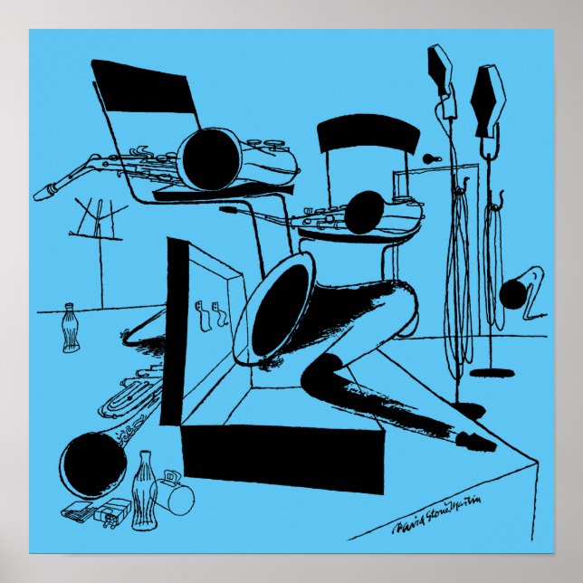 Affiche Illustration Vintage de session de jam (Devant)