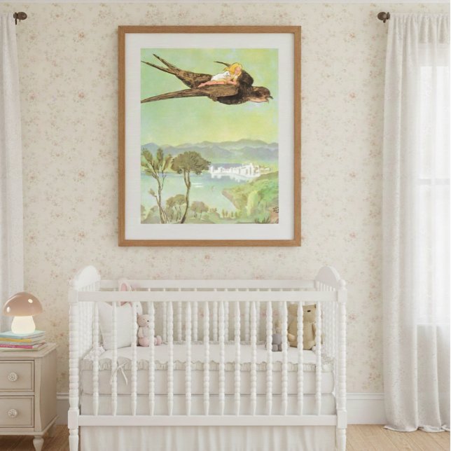 Affiche Illustration vintage de Thumbelina par Elsa Beskow (Créateur téléchargé)