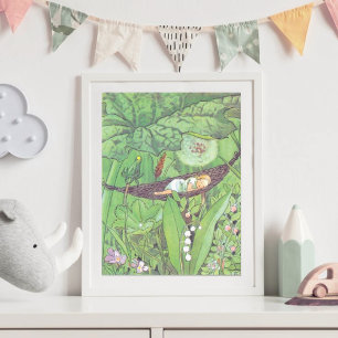 Affiche Illustration vintage de Thumbelina par Elsa Beskow