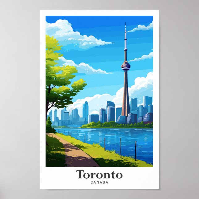 Affiche Illustration Vintage de Toronto Canada Travel (Devant)