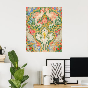 Affiche Illustration vintage de Walter Crane avec un cacat