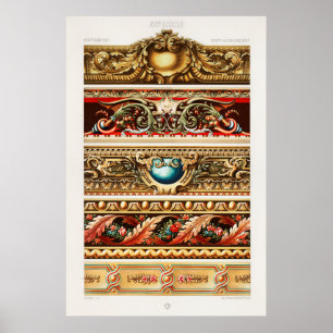 Affiche Illustration vintage du modèle floral