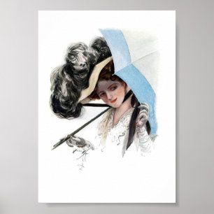 Affiche Illustration vintage d'une femme