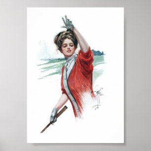 Affiche Illustration vintage d'une femme