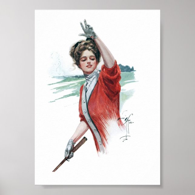 Affiche Illustration vintage d'une femme (Devant)