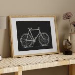 Affiche Illustration vintage en noir et blanc<br><div class="desc">Illustration vintage de bicyclette en noir et blanc</div>