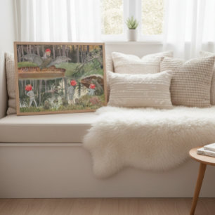 Affiche Illustration vintage Forêt Enfants Elsa Beskow