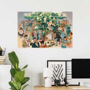 Affiche Illustration vintage L'Arbre de Noël de Puck, 1902