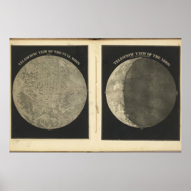 Affiche Illustration vintage Lune (Devant)