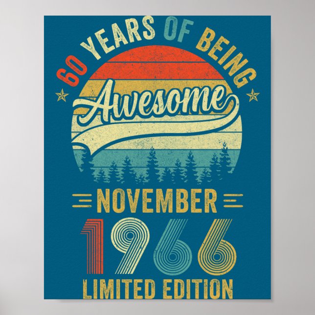 Affiche Illustration vintage novembre 1966 60 ans (Devant)