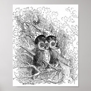 Affiche Illustration vintage Owl
