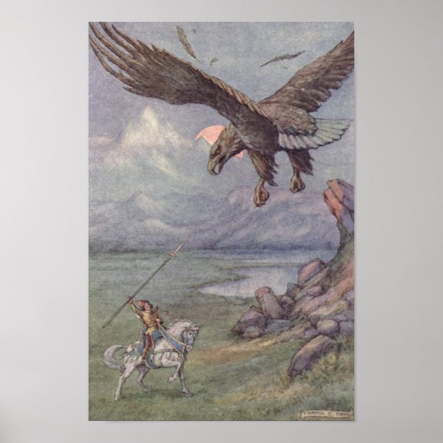 Affiche Illustration vintage par Frank C. Pape "L'Aigle" (Devant)