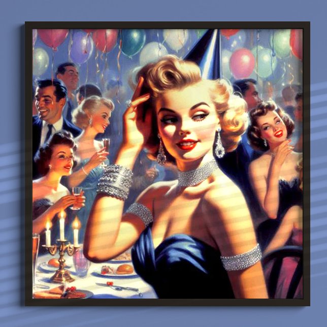 Affiche Illustration vintage Party Girl (Créateur téléchargé)