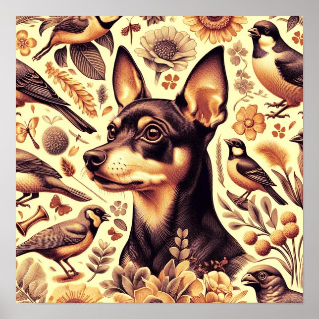Affiche Illustration vintage Pinscher (Devant)