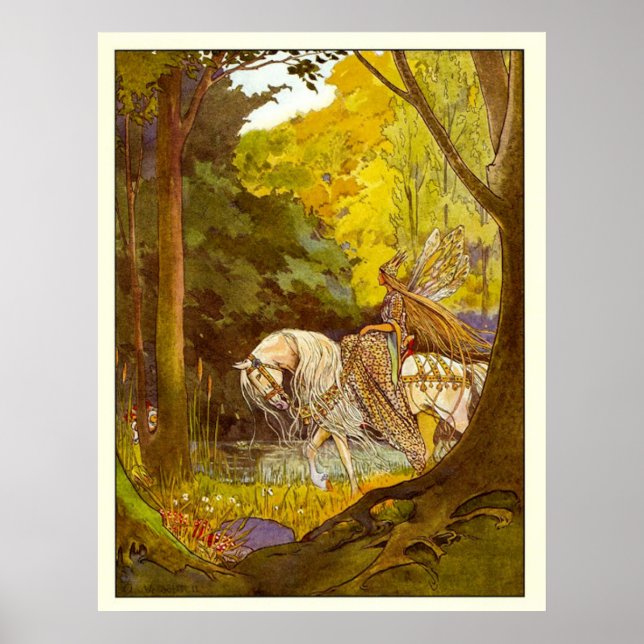 Affiche Illustration vintage Princesse des Elfes (Devant)