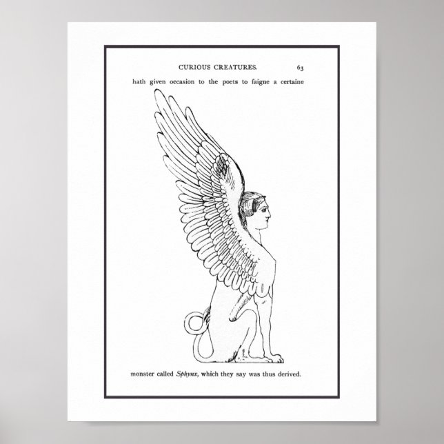Affiche Illustration vintage Sphinx (Devant)