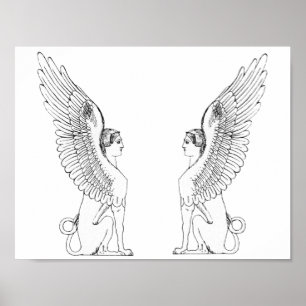 Affiche Illustration vintage Sphinx