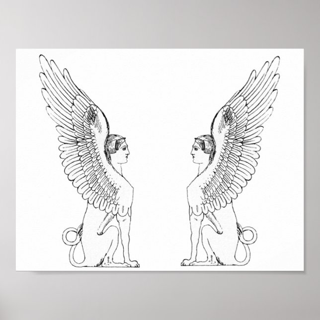 Affiche Illustration vintage Sphinx (Devant)