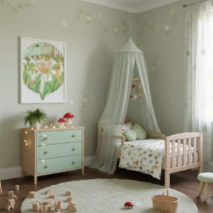 Affiche Illustration vintage Thumbelina par Elsa Beskow