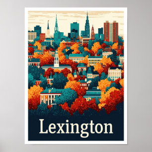 Affiche Illustration Vintage voyage de Lexington Kentucky