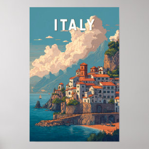 Affiche Illustration Voyage Italie Art Vintage