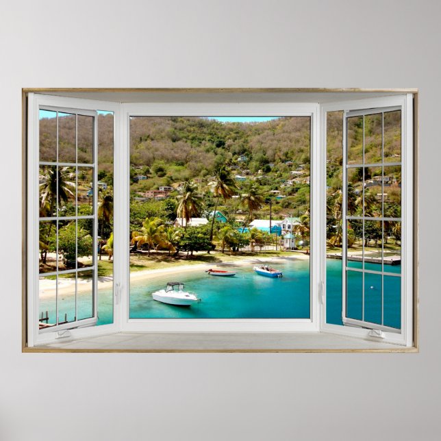 Affiche Illustration White Bay Window Caraïbes (Devant)