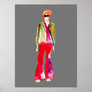 Affiche Illustrations de mode figures art aquarelle