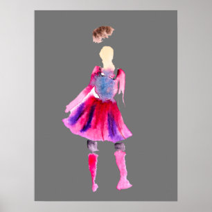 Affiche Illustrations de mode figures art aquarelle