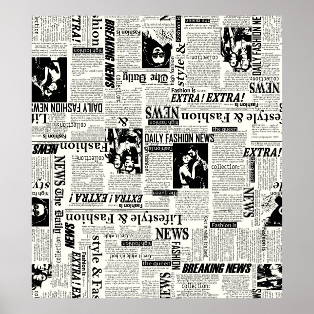 Affiche Illustrations des journaux en première page (Devant)