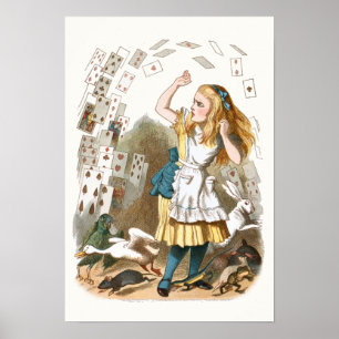 Affiche illustrative vintage Alice au pays des mer