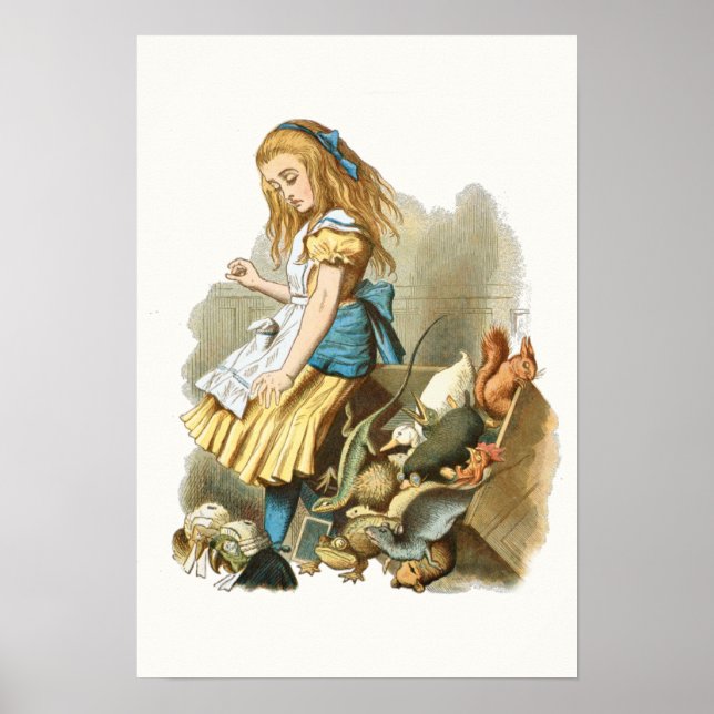 Affiche illustrative vintage Alice au pays des mer (Devant)