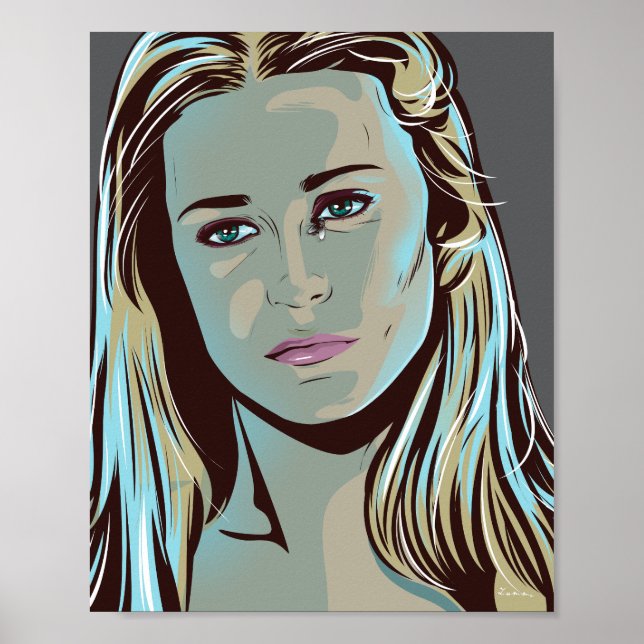 Affiche illustrée de Dolores de Westworld (Devant)