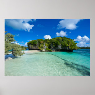 Affiche Îlot rocheux sur la plage