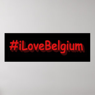 Affiche "#iLoveBelgium" Cute Design. Buy Now