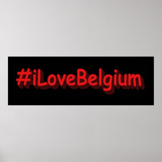 Affiche "#iLoveBelgium" Cute Design. Buy Now (Devant)