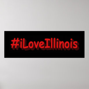 Affiche "#iLoveIllinois" Joli design. Acheter maintenant