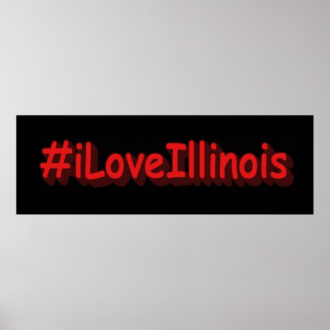 Affiche "#iLoveIllinois" Joli design. Acheter maintenant (Devant)