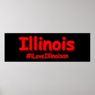 Affiche "#iLoveIllinoisan " Conception sympa. Acheter main