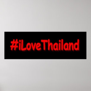 Affiche "#iLoveThailand" Sympa Design. Acheter maintenant