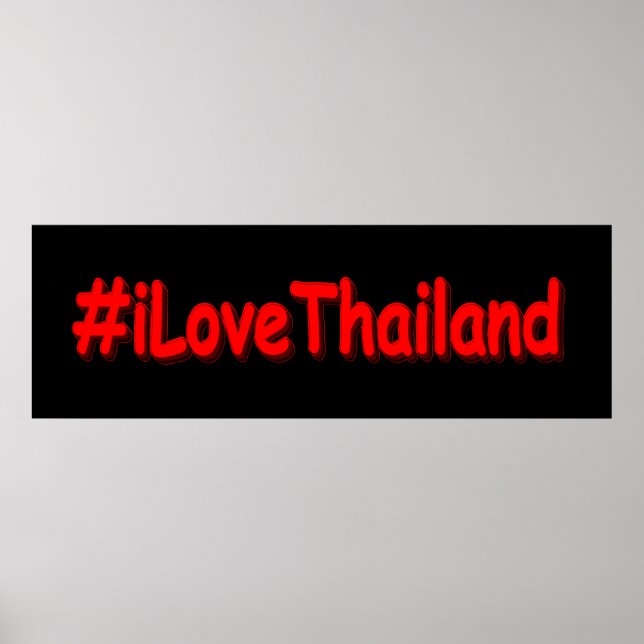 Affiche "#iLoveThailand" Sympa Design. Acheter maintenant (Devant)