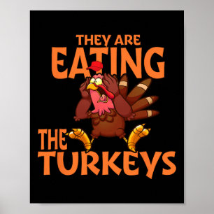 Affiche Ils Mangent La Turquie Drôle Donald Trump Thanksgi