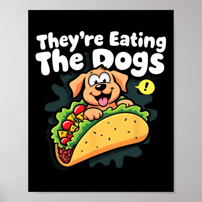 Affiche Ils mangent les chiens drôle Trump les chats les  (Devant)