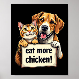 Affiche Ils mangent les chiens Les chats mangent plus de p