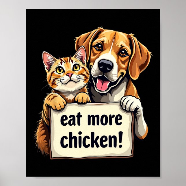 Affiche Ils mangent les chiens Les chats mangent plus de p (Devant)