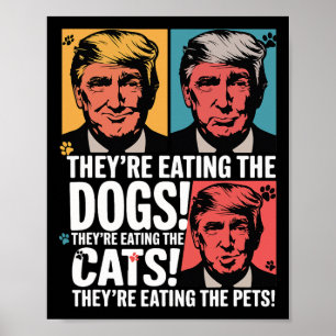 Affiche Ils Mangent Les Chiens Trump Vs Kamala 2025 Élect
