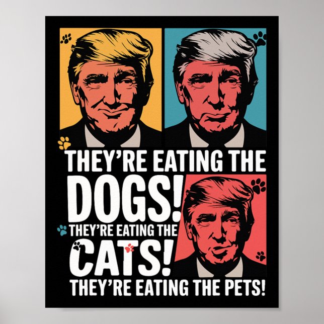Affiche Ils Mangent Les Chiens Trump Vs Kamala 2025 Élect (Devant)