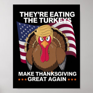 Affiche Ils mangent les dindes - Drôle de T-shirt de Thank