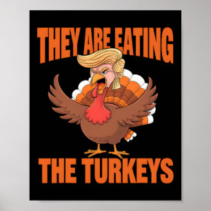 Affiche Ils mangent les dindes drôle de Thanksgiving 2 