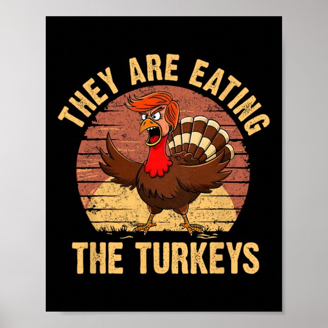 Affiche Ils Mangent Les Dindons Thanksgiving Trump Hum (Devant)